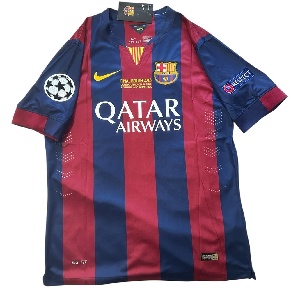 2014/15 FC Barcelona champions league final kit. Neymar Jr soccer jersey. NWT